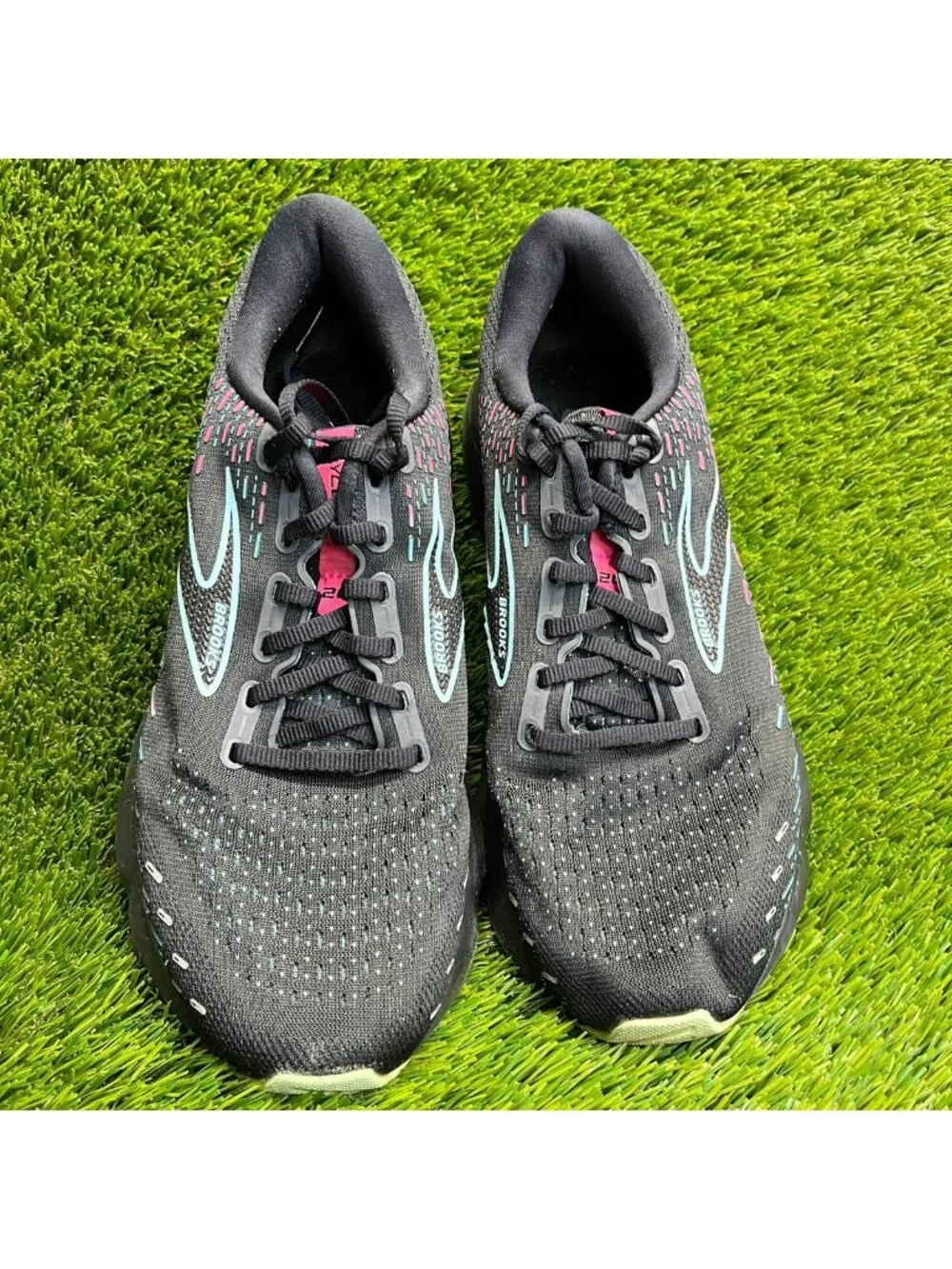 Brooks Glycerin 20 Womens Size 10 Black Blue Athletic Running Shoes Sneakers